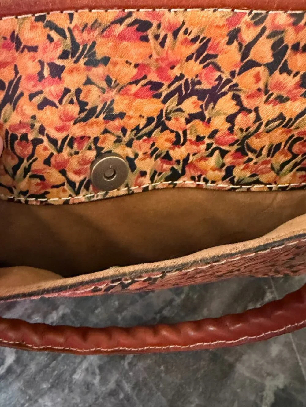 Patricia Nash Mini Blooms Dauphine Leather Satchel Bag Floral Organizer Top Han - Picture 7 of 11